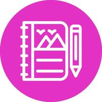 diseño de icono creativo de cuaderno de bocetos vector