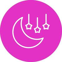 Luna y estrellas creativo icono diseño vector