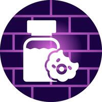 Cookie And Milk Creative Icon Design vector