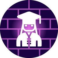 Female Graduate Creative Icon Design vector