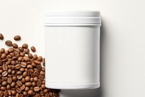 AI generated Coffee Bag Pouch mockup. Empty foil for food. AI Generated photo