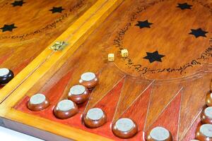 Backgammon. Backgammon handmade. photo