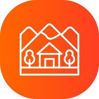 Cabin Landscape Creative Icon Design vector