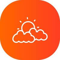 Cloudy Day Creative Icon Design vector