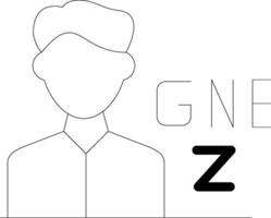 gen z masculino creativo icono diseño vector