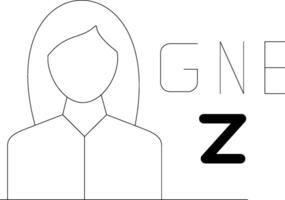 Gen Z Female Creative Icon Design vector