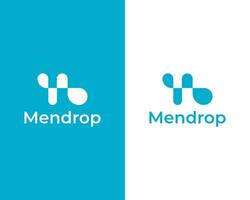 Abstract M drop icon logo design template for company vector