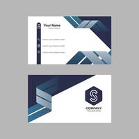 Blue Shaded Visiting Card vector