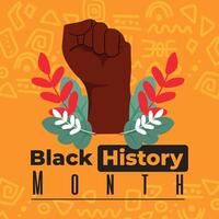 Black history month poster Protest hand gesture Vector illustration