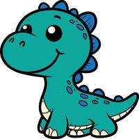 Dinosaur 2D cartoon character clipart vector