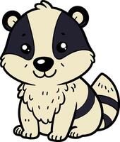 Badger 2D cartoon character clipart vector