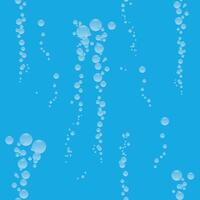 Blue water pattern with currents of air bubbles. Vector seamless pattern.