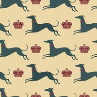Seamless pattern with dogs and crowns vector