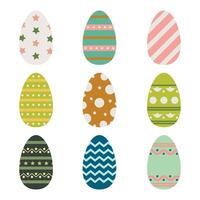 Multicolored Easter eggs with patterns vector