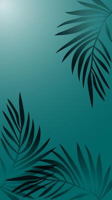 Tropical leaves on a dark green background. Vector banner with tropical leaves. Banner for internet, mobile screen vector.