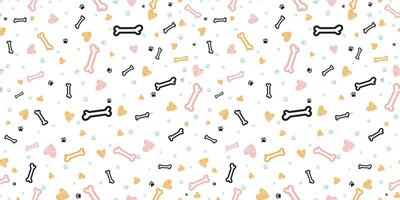 Dog bones seamless pattern Bone and traces of puppy paws repetitive texture Doggy endless background Vector illustration