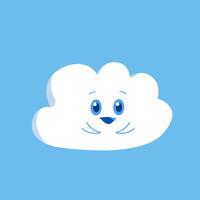 cute cloud illustration image on a blue background vector