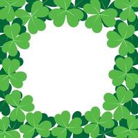 Abstract rounded shamrock frame border in trendy green. Design concept for St. Patrick greetings vector