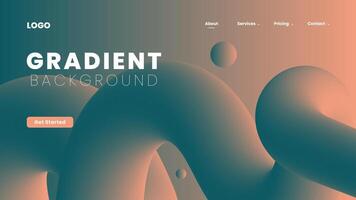 3d fluid landing page background vector