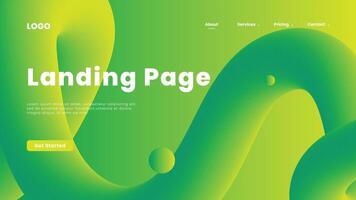 green fluid landing page background, business background, fluid gradient element, 4k background for landing page vector