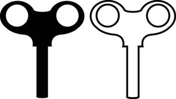 Wind up key icon. Nickel steel key winding key sign. Tinplate wind up symbol. Clockwork trains logo. flat style. vector