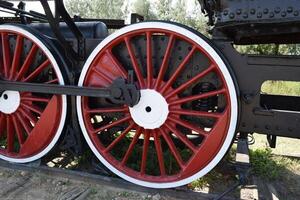 The old steam locomotive in open air museum photo