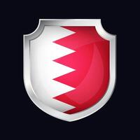 Bahrain Silver Shield Flag Icon vector