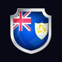 Anguilla Silver Shield Flag Icon vector