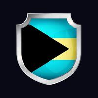 Bahamas Silver Shield Flag Icon vector