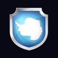 Antarctica Silver Shield Flag Icon vector