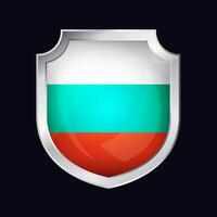 Bulgaria Silver Shield Flag Icon vector