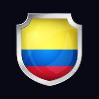 Colombia Silver Shield Flag Icon vector