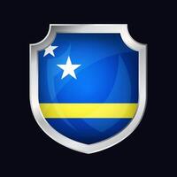 Curacao Silver Shield Flag Icon vector