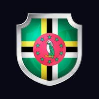 Dominica Silver Shield Flag Icon vector