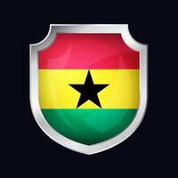 Ghana Silver Shield Flag Icon vector