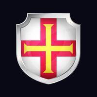 Guernsey Silver Shield Flag Icon vector