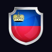 Liechtenstein Silver Shield Flag Icon vector