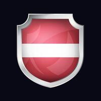 Latvia Silver Shield Flag Icon vector