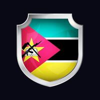 Mozambique Silver Shield Flag Icon vector