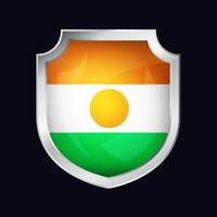 Niger Silver Shield Flag Icon vector