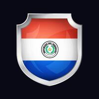 Paraguay Silver Shield Flag Icon vector