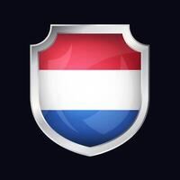 Netherlands Silver Shield Flag Icon vector