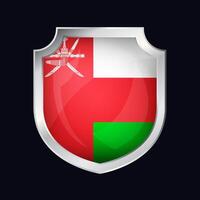 Oman Silver Shield Flag Icon vector