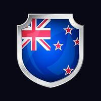 New Zealand Silver Shield Flag Icon vector