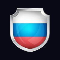 Russia Silver Shield Flag Icon vector