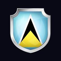Saint Lucia Silver Shield Flag Icon vector