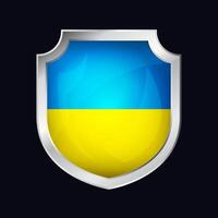 Ukraine Silver Shield Flag Icon vector