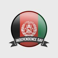 Afghanistan Round Independence Day Badge vector