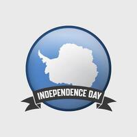 Antarctica Round Independence Day Badge vector