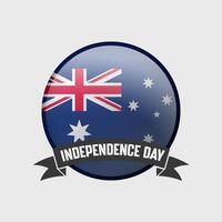 Australia Round Independence Day Badge vector